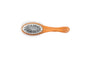Bass Brushes Brosse ovale petite pour animaux Shine & Condition avec poils naturels, épingles en alliage et manche en bambou, foncé/rayé.