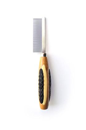 Bass Brushes Peigne fin pour animaux, Ï  épingle en alliage et manche en bambou, foncé/rayé, pour coiffer et démÏªler.