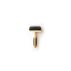 Bass Brushes The Rake Style & Detangle with Alloy Pin & Bamboo Handle Slicker Style Pet Brush, Dark/Stripped