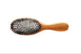 Bass Brushes Shine & Condition with Natural Bristle + Nylon Pin & Bamboo Handle Oval Pet Brush, Dark/Stripped, Medium