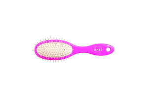Bass Brushes Style & Detangle with Alloy Pin & Acrylic Handle Oval Pet Brush, Color Varies, Small