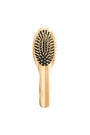 Bass Brushes Style & Detangle The Green Brush Alloy Pin & Bamboo Handle Oval Pet Brush, Stripped, Small
