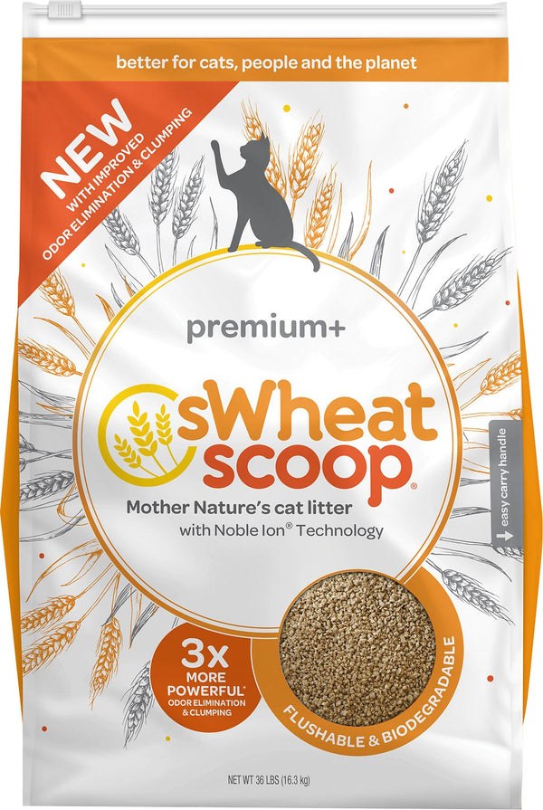 sWheat Scoop Premium+ Litière naturelle agglomérante pour chat au blé