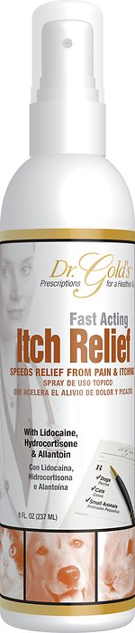 Spray soulageant les démangeaisons Dr. Gold pour chiens et chats, flacon de 8 oz