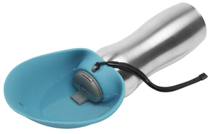 Messy Mutts Abreuvoir De Voyage En Acier Inoxydable, Bleu