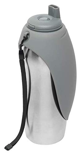 Messy Mutts Abreuvoir De Voyage En Acier Inoxydable, Gris