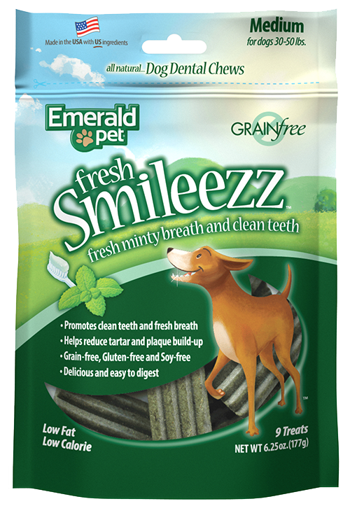 Emerald Pet Fresh Smileezz Grain-Free Medium Dental Dog Treats
