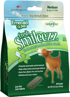 Emerald Pet Fresh Smileezz Friandises dentaires sans céréales pour chien moyen