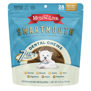 The Missing Link Smartmouth Dental Chews for Dogs, Petite/X-Small, 28-count