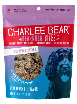 Charlee Bear Bearnola Bites Crunchy Granola Clusters Natural Dog Treats, Blueberry Pie Flavor