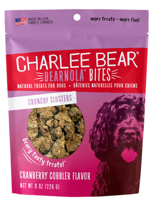 Charlee Bear Bearnola Bites Crunchy Granola Clusters Natural Dog Treats, Cranberry Cobbler Flavor
