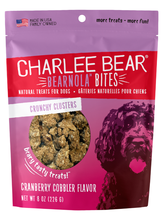 Charlee Bear Bearnola Bites Crunchy Granola Clusters Natural Dog Treats, Cranberry Cobbler Flavor