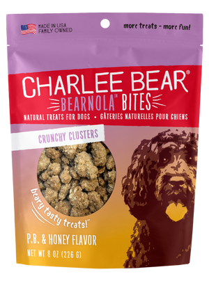 Charlee Bear Bearnola Bites Grappes de granola croustillantes Friandises naturelles pour chien, beurre de cacahuète et saveur de miel