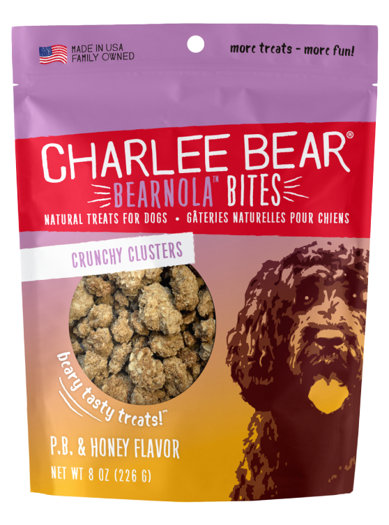Charlee Bear Bearnola Bites Crunchy Granola Clusters Natural Dog Treats, Peanut Butter & Honey Flavor