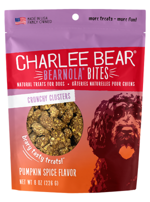 Charlee Bear Bearnola Bites Crunchy Granola Clusters Natural Dog Treats, Pumpkin Spice Flavor