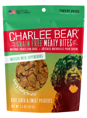 Charlee Bear Grain-Free Meaty Bites Natural Dog Treats, Beef Liver & Sweet Potatoes