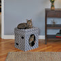 MidWest Curious Cat Cube, Geometric Gray
