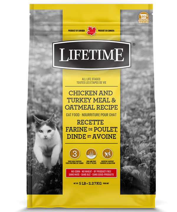 Lifetime Chicken and Turkey Meal & Oatmeal Recipe Dry Cat Food