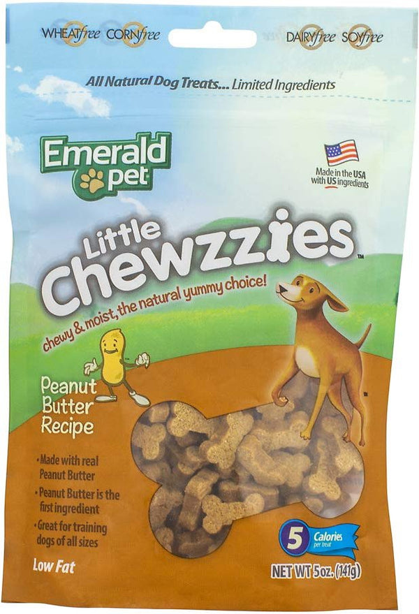 Emerald Pet Little Chewzzies Peanut Butter Recipe Dog Treats, 5-oz