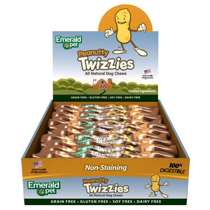 Emerald Pet Peanutty Twizzies Grain-Free Dog Treats, 9-in