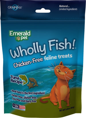 Emerald Pet Wholly Fish! Tuna Recipe Cat Treats, 3-oz