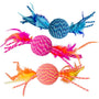Ethical Pet Spot Elasteeez Ball with Feathers Cat Toy, Assorted Colors