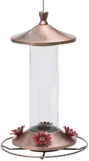 Perky-Pet Elegant Copper Glass Hummingbird Feeder, 12-oz