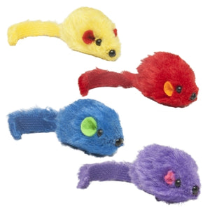 Multipet Multi-colored Mice Cat Toy, 4-pk
