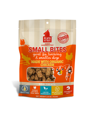Plato Small Bites Organic Chicken Dog Treats