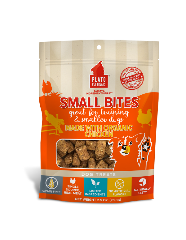 Plato Small Bites Organic Chicken Dog Treats