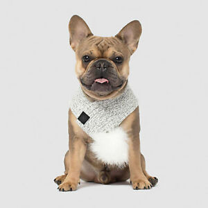 Canada Pooch Apres Ski Pom Pom Dog Scarf, Grey