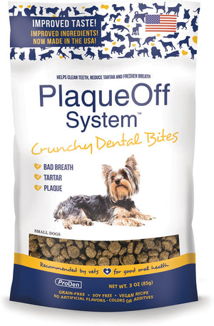 ProDen PlaqueOff System Crunchy Dental Bites Small Breed Dog Treats, 3-oz