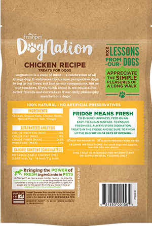 gâteries pour chiens au poulet Dognation de Freshpet