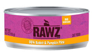 RAWZ Cat 96% Rabbit & Pumpkin Pate Wet Cat Food Can