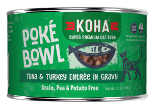 KOHA Cat Poke Bowl Tuna & Turkey Entree in Gravy Wet Cat Food