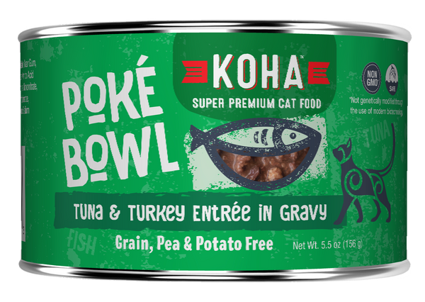KOHA Cat Poke Bowl Tuna & Turkey Entree in Gravy Wet Cat Food