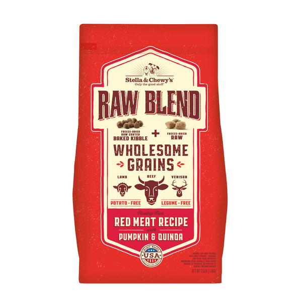 Stella & Chewy's Mélange Cru Grains entiers Recette Viande Rouge, Citrouille & Quinoa Nourriture sèche pour chiens