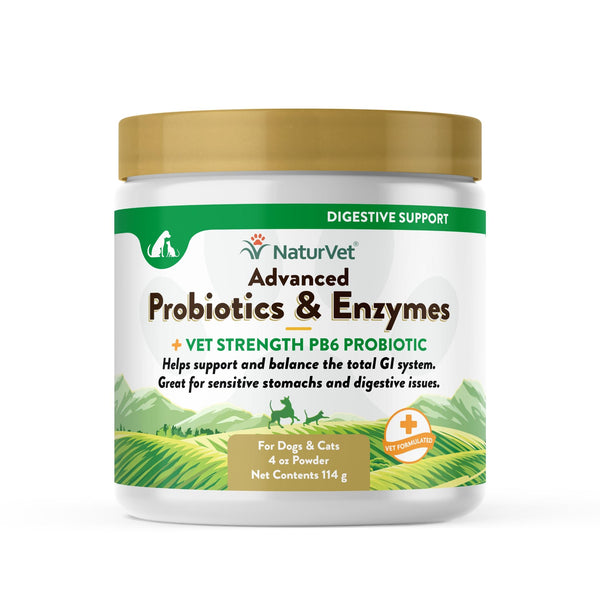 NaturVet Advanced Probiotics & Enzymes Plus Vet Strength PB6 Probiotic Cat & Dog Powder