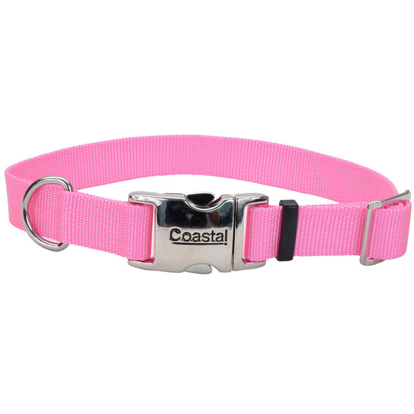 Coastal Adjustable Collar with Metal Buckle for Dogs, Pink Bright
