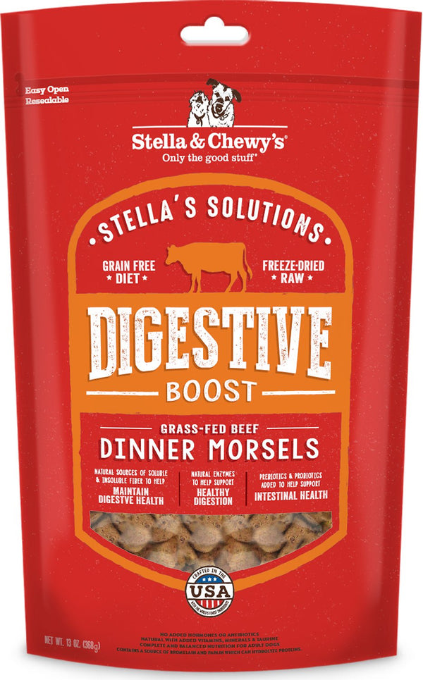 Stella & Chewy's Stella's Solutions Morsels de dîners bÅ“uf Boost Digestif Nourriture crue lyophilisée pour chiens