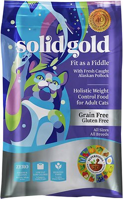 Solid Gold Fit as a Fiddle with Fresh Caught Alaskan Pollock Grain-Free Adult Dry Cat Food