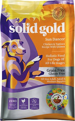 Solid Gold Sun Dancer Recette poulet et tapioca avec quinoa croquettes sans céréales pour chien