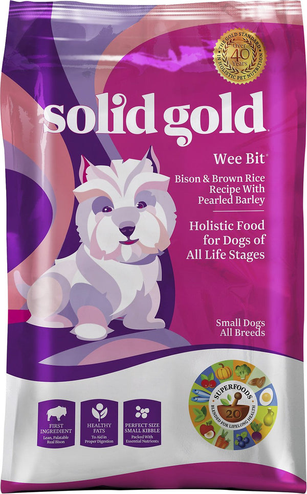 Solid Gold Wee Bit Bison & Brown Rice Recipe with Pearled Barley Small Breed Dry Dog Food