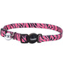 Coastal Fashion Breakaway Cat Collar, Pink Zebra, 3/8-in