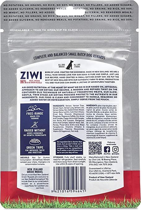 ZIWI Good Dog Rewards Venison Recipe Air-Dried Dog Treats, 3-oz|85.2-g