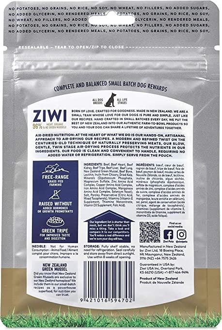 ZIWI Good Dog Rewards Beef Recipe Air-Dried Dog Treats, 3-oz|85.2-g