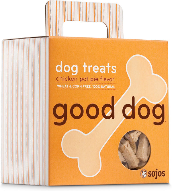 Sojos Good Dog Friandises pour chiens saveur tourte au poulet, boîte de 8 oz