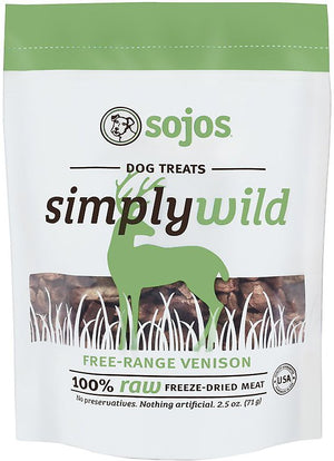 Sojos Simply Wild Venison Freeze-Dried Dog Treats, 2.5-oz