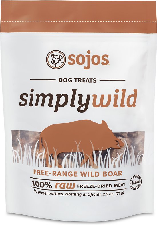 Sojos Simply Wild Boar Freeze-Dried Dog Treats, 2.5-oz