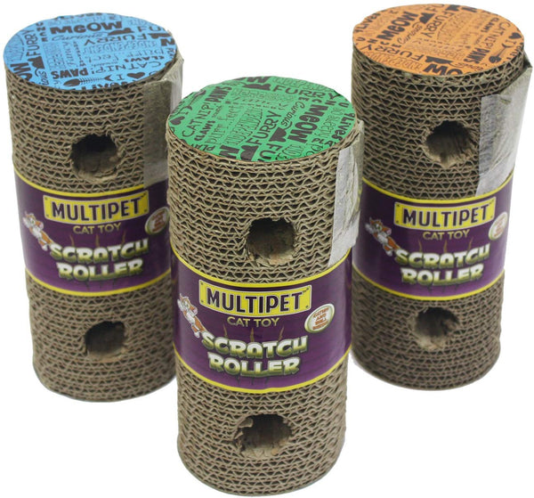 Multipet Cardboard Rolling Cat Scratcher, 7.5-in